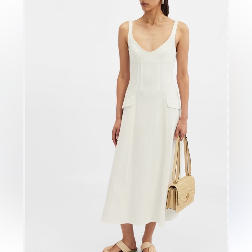 NWT Zara Woman's Textured Dress Off-White - Picture 4 of 10